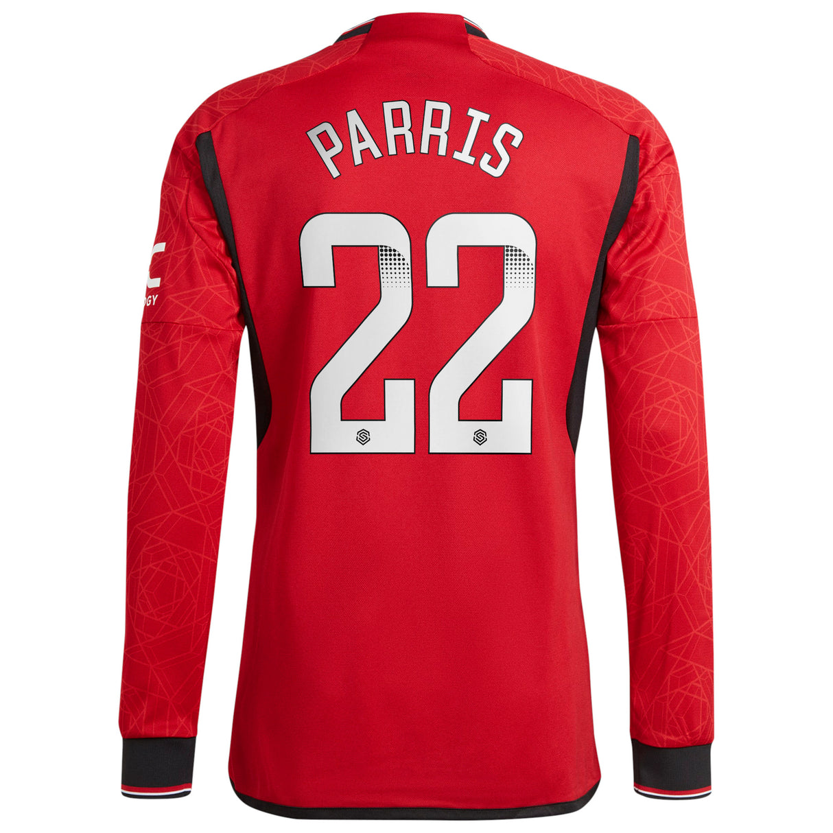 Manchester United WSL adidas Home Authentic Shirt 2023-24 - Long Sleeve with Parris 22 printing - Kit Captain