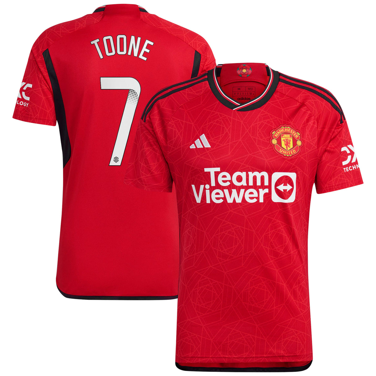 Manchester United WSL adidas Home Shirt 2023-24 with Toone 7 printing - Kit Captain