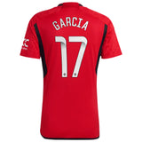 Manchester United WSL adidas Home Shirt 2023-24 with L. Garcia 17 printing - Kit Captain