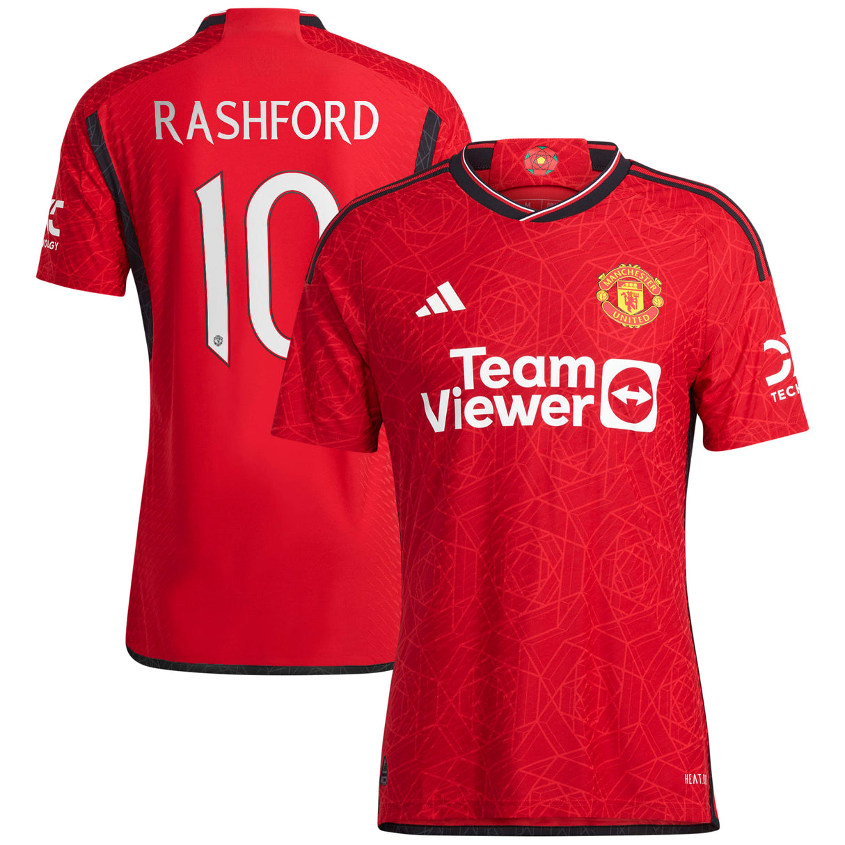 Manchester United Cup Home Authentic Shirt 2023-24 with Rashford 10 printing - Kit Captain