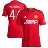 Manchester United Cup Home Authentic Shirt 2023-24 with Hannibal 46 printing - Kit Captain