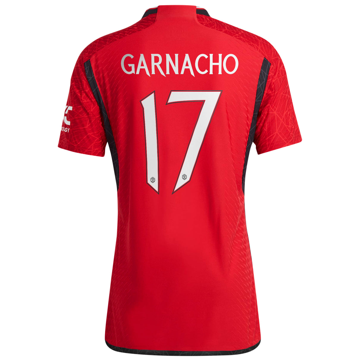 Manchester United Cup Home Authentic Shirt 2023-24 with Garnacho 17 printing - Kit Captain