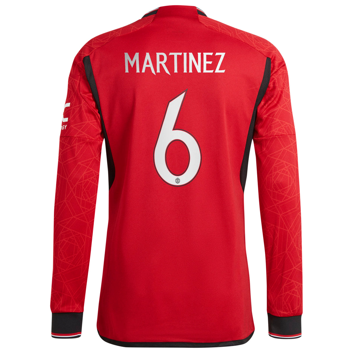 Manchester United Cup Home Authentic Shirt 2023-24 - Long sleeve with Martinez 6 printing - Kit Captain