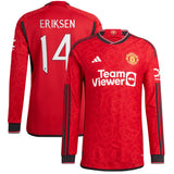 Manchester United Cup Home Authentic Shirt 2023-24 - Long sleeve with Eriksen 14 printing - Kit Captain