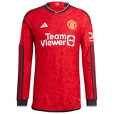 Manchester United Cup Home Authentic Shirt 2023-24 - Long sleeve with Van De Beek 34 printing - Kit Captain