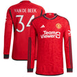 Manchester United Cup Home Authentic Shirt 2023-24 - Long sleeve with Van De Beek 34 printing - Kit Captain