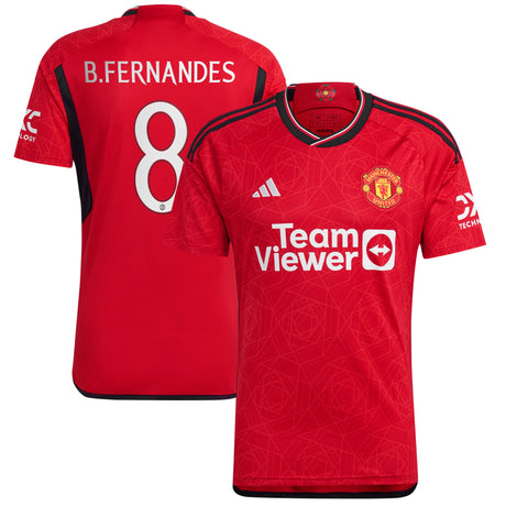 Manchester United Cup Home Shirt 2023-24 with B.Fernandes 8 printing - Kit Captain