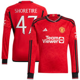 Manchester United Cup Home Shirt 2023-24 - Long Sleeve with Shoretire 47 printing - Kit Captain