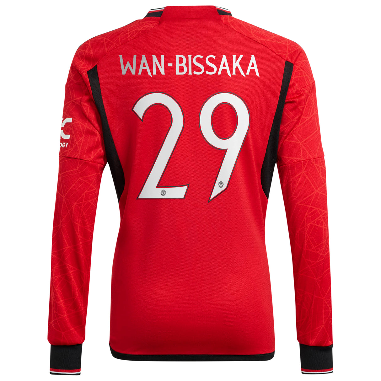 Manchester United Cup Home Shirt 2023-24 - Long Sleeve with Wan-Bissaka 29 printing - Kit Captain