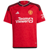 Manchester United Cup Home Shirt 2023-24 - Kids with Van De Beek 34 printing - Kit Captain