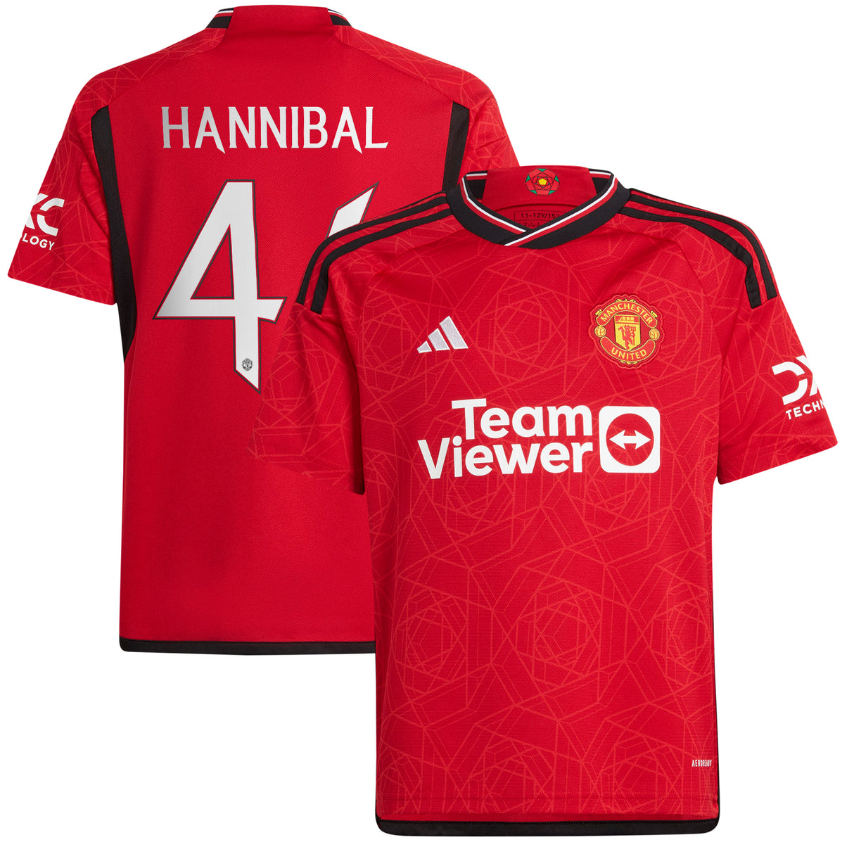 Manchester United Cup Home Shirt 2023-24 - Kids with Hannibal 46 printing - Kit Captain