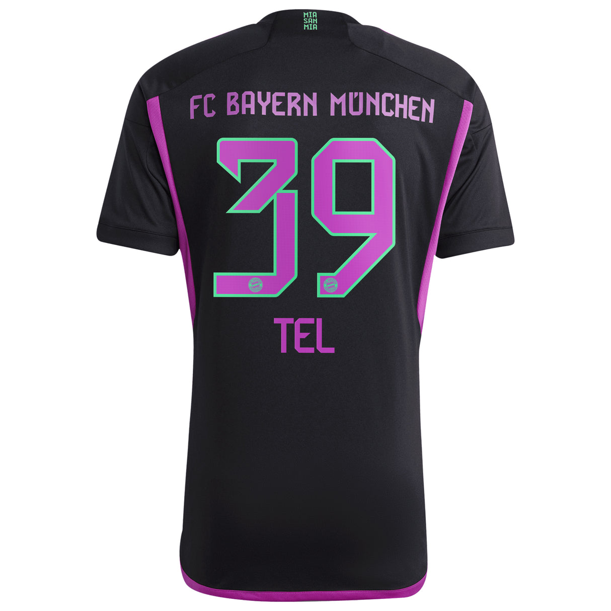 FC Bayern adidas Away Shirt 2023-24 with Tel 39 printing - Kit Captain