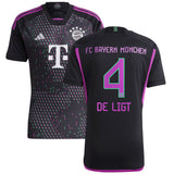 FC Bayern adidas Away Shirt 2023-24 with De Ligt 4 printing - Kit Captain