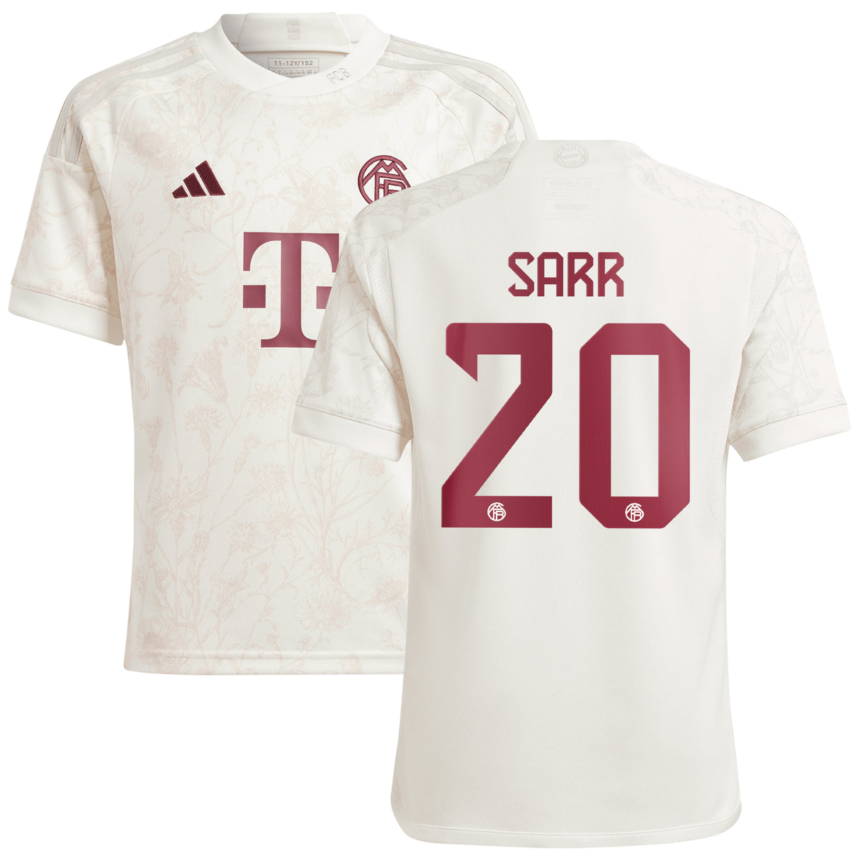 FC Bayern adidas Third Shirt 2023-24 - Kids with Sarr 20 printing - Kit Captain