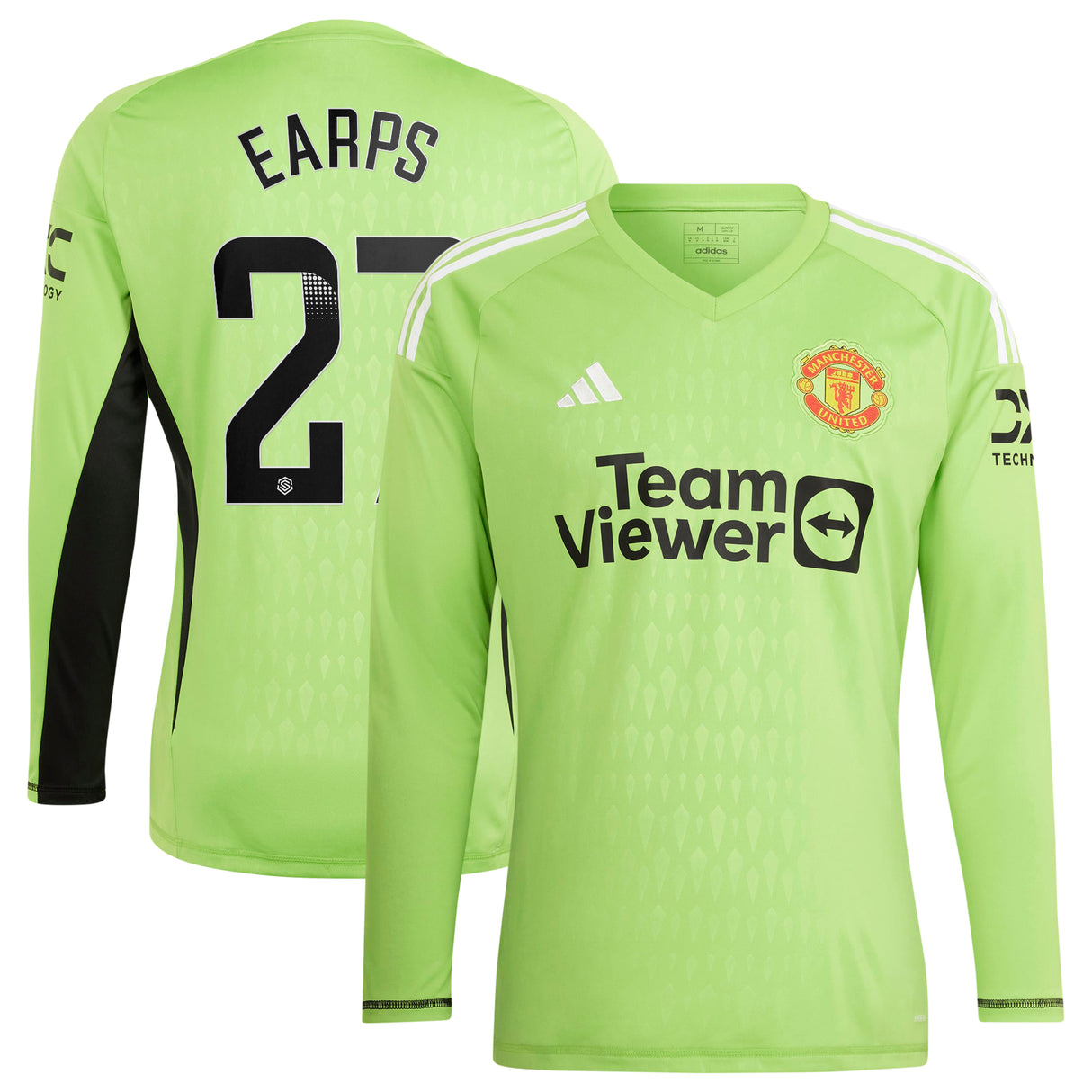 Manchester United WSL adidas Home Goalkeeper Shirt 2023-24 - Long Sleeve with Earps 27 printing - Kit Captain