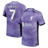 Liverpool Nike Third Dri-Fit Adv Match Shirt 2023-24 with Luis Dí­az 7 printing - Kit Captain