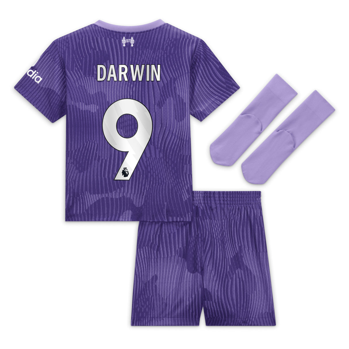 Liverpool Nike Third Stadium Mini Kit 2023-24 - Infant with Darwin 9 printing - Kit Captain