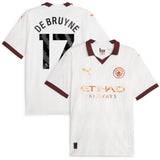 Manchester City Puma Away Shirt 2023-24 with De Bruyne 17 printing - Kit Captain