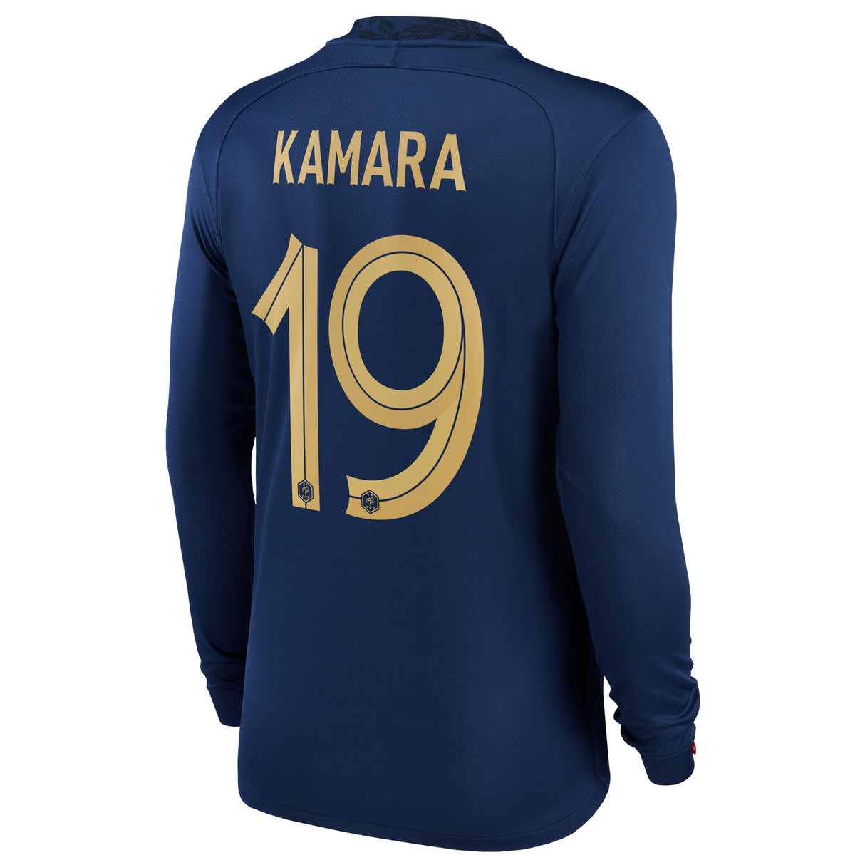 France Home Stadium Shirt Long Sleeve 2022 - Kids with Kamara 19 printing - Kit Captain