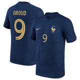 France Home Match Shirt 2022 - Olivier Giroud 9 - Kit Captain