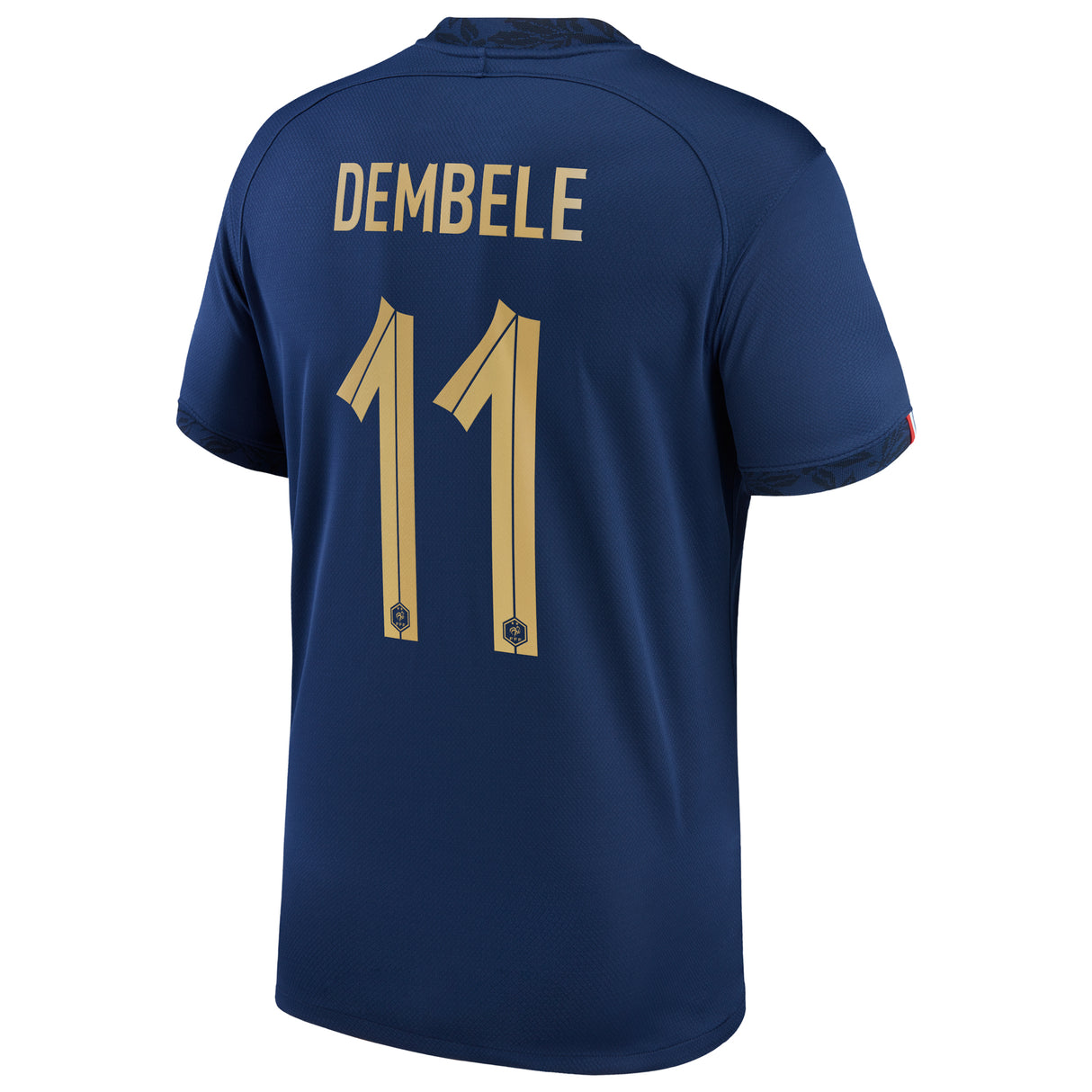 France Home Stadium Shirt 2022 - Ousmane Dembélé 11 - Kit Captain