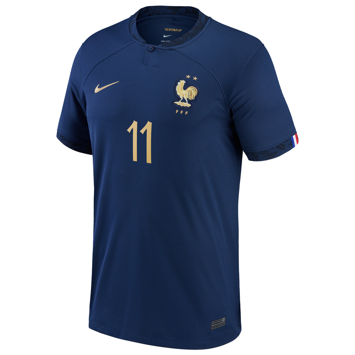 France Home Stadium Shirt 2022 - Kids - Ousmane Dembélé 11 - Kit Captain