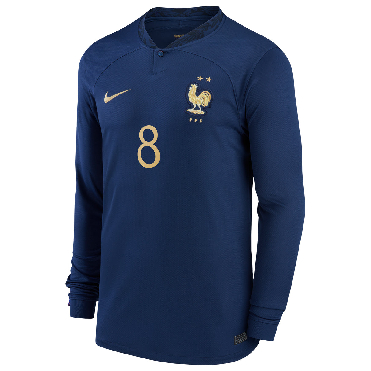 France Home Stadium Shirt Long Sleeve 2022 - Kids - Aurélien Tchouameni 8 - Kit Captain