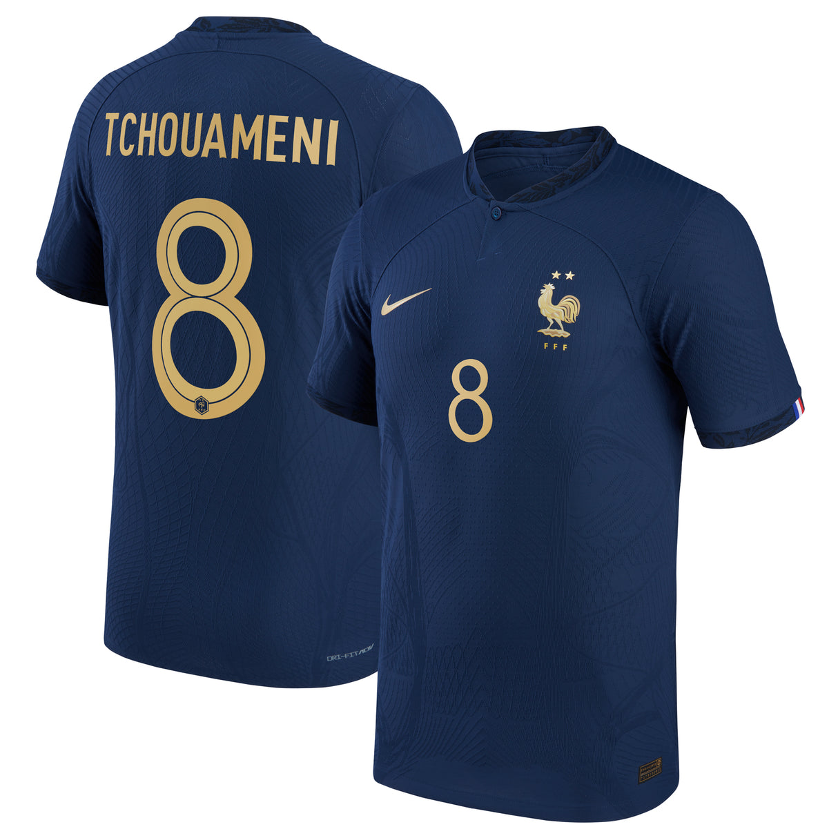 France Home Match Shirt 2022 - Aurélien Tchouameni 8 - Kit Captain