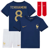 France Home Stadium Kit 2022 - Infants - Aurélien Tchouameni 8 - Kit Captain