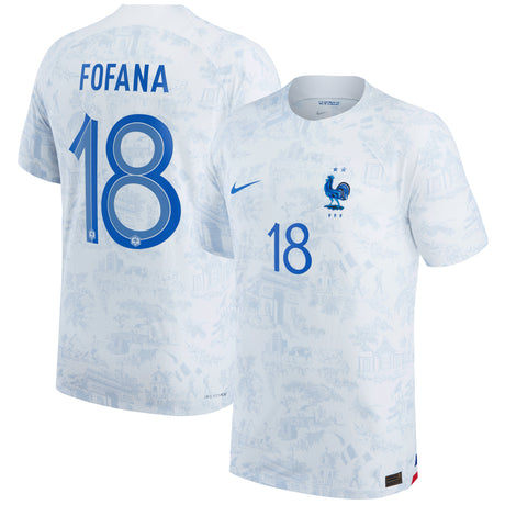 France Away Match Shirt 2022 with Fofana 18 printing - Kit Captain