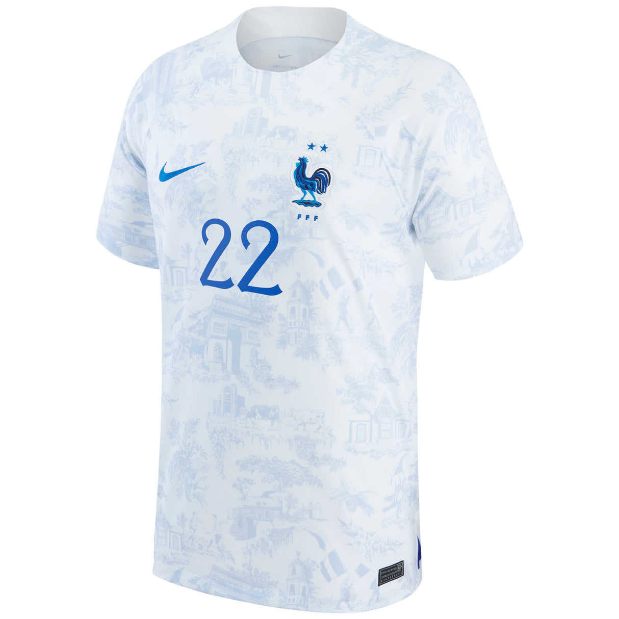 France Away Stadium Shirt 2022 - Kids - Theo Hernández 22 - Kit Captain