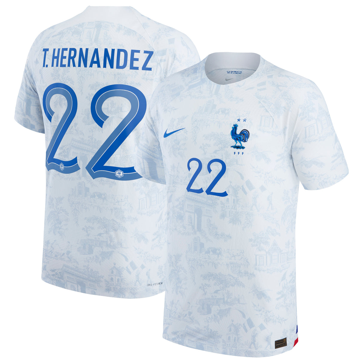 France Away Match Shirt 2022 - Theo Hernández 22 - Kit Captain