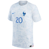 France Away Match Shirt 2022 - Kingsley Coman 20 - Kit Captain