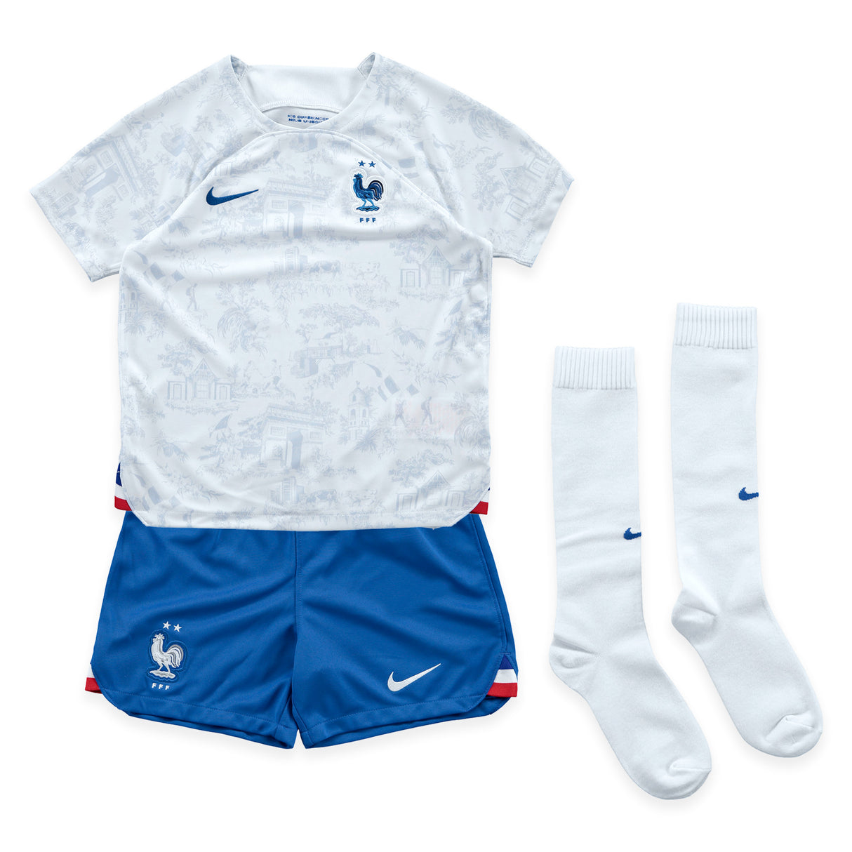 France Away Stadium Kit 2022 - Little Kids - Kylian Mbappé 10 - Kit Captain