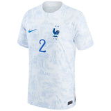 France Away Stadium Shirt 2022 - Benjamin Pavard 2 - Kit Captain