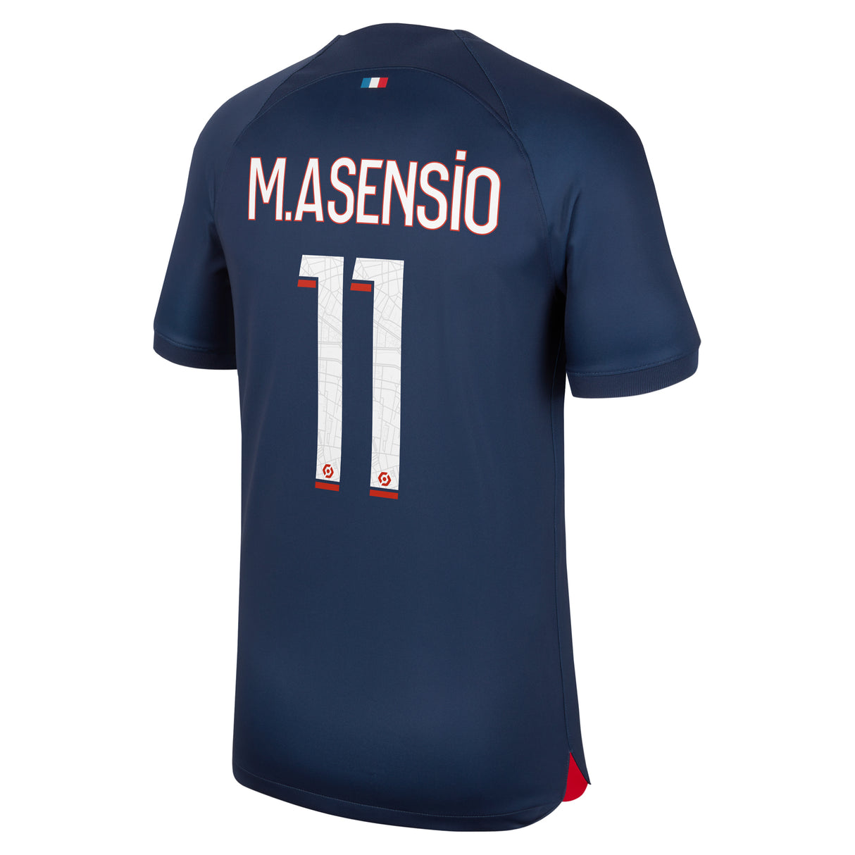 Paris Saint-Germain Nike Home Stadium Shirt 2023-24 with M.Asensio 11 printing - Kit Captain