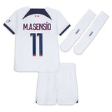 Paris Saint-Germain Nike Away Stadium Kit 2023-24 - Little Kids with M.Asensio 11 printing - Kit Captain