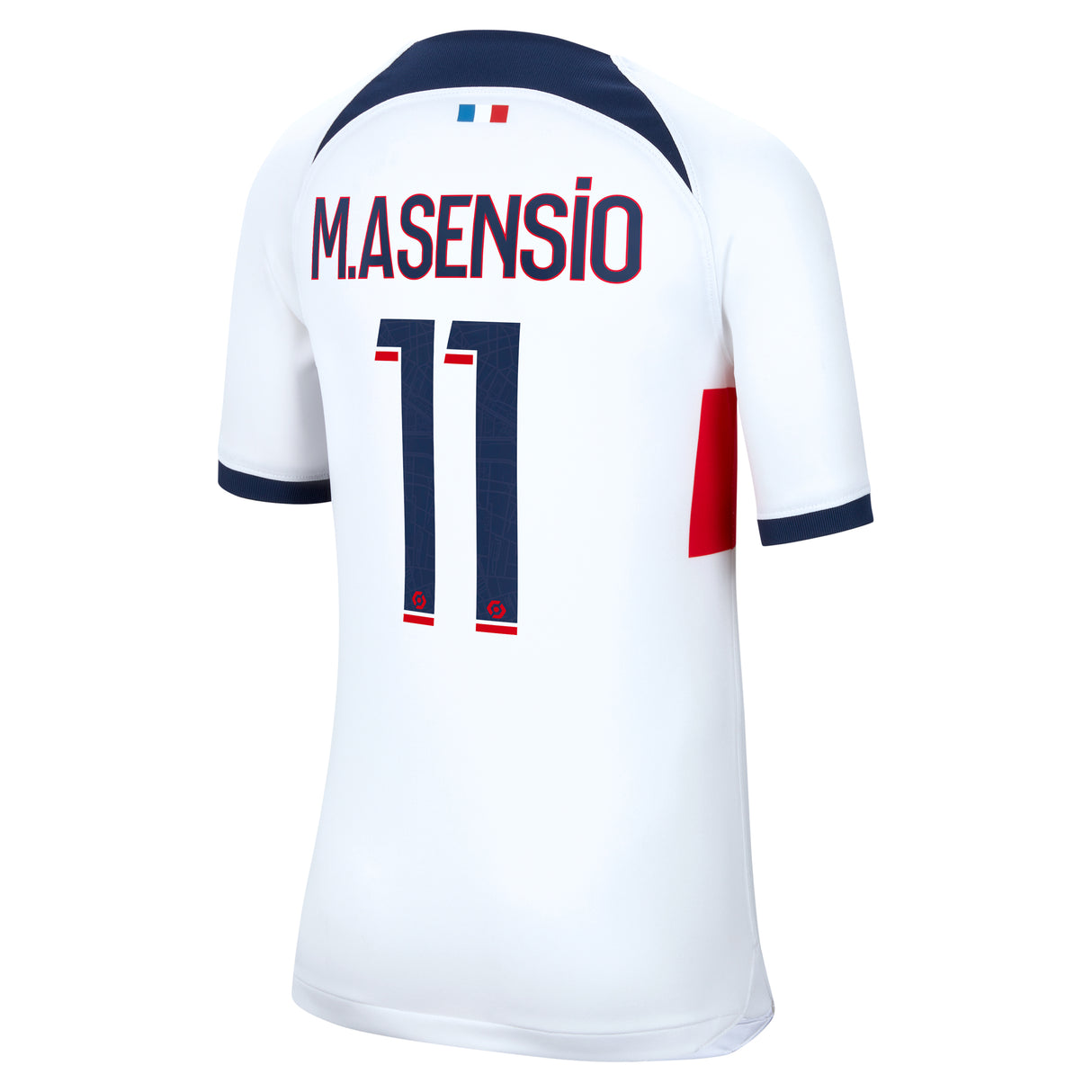 Paris Saint-Germain Nike Away Stadium Shirt 2023-24 - Kids with M.Asensio 11 printing - Kit Captain