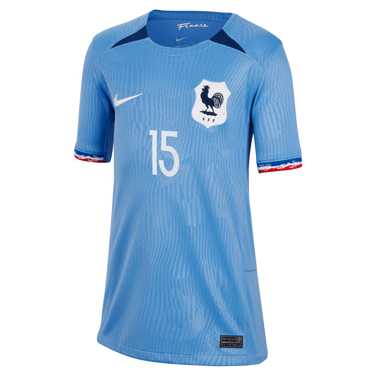 France Women's Nike Home Stadium Shirt 2023-24 - Kids - Kenza Dali 15 - Kit Captain