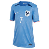 France Women Nike Home Stadium Shirt 2023-24 - Kids with Karchaoui 7 printing - Kit Captain