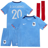 France Women Nike Home Stadium Kit 2023-24 - Little Kids with E.Cascarino 20 printing - Kit Captain