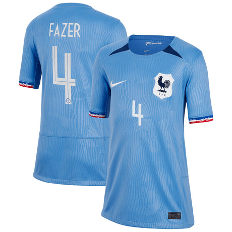 France Women Nike Home Stadium Shirt 2023-24 - Kids with Fazer 4 printing - Kit Captain