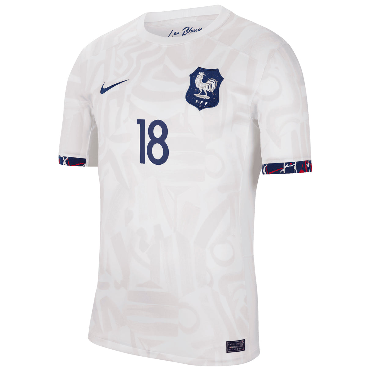 France Women Nike Away Stadium Shirt 2023-24 - Mens with Asseyi 18 printing - Kit Captain