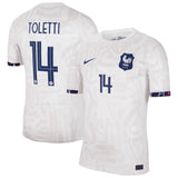 France Women Nike Away Stadium Shirt 2023-24 - Mens with Toletti 14 printing - Kit Captain