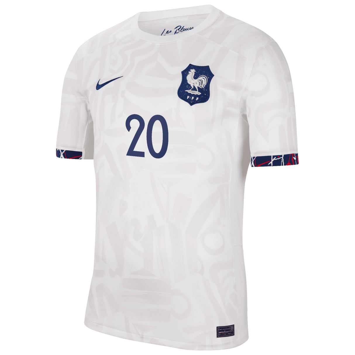 France Women Nike Away Stadium Shirt 2023-24 - Mens with E.Cascarino 20 printing - Kit Captain