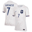 France Women Nike Away Stadium Shirt 2023-24 - Kids with Karchaoui 7 printing - Kit Captain