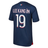 Paris Saint-Germain Nike Home Stadium Shirt 2023-24 - Kids with Lee Kang In 19 printing - Kit Captain