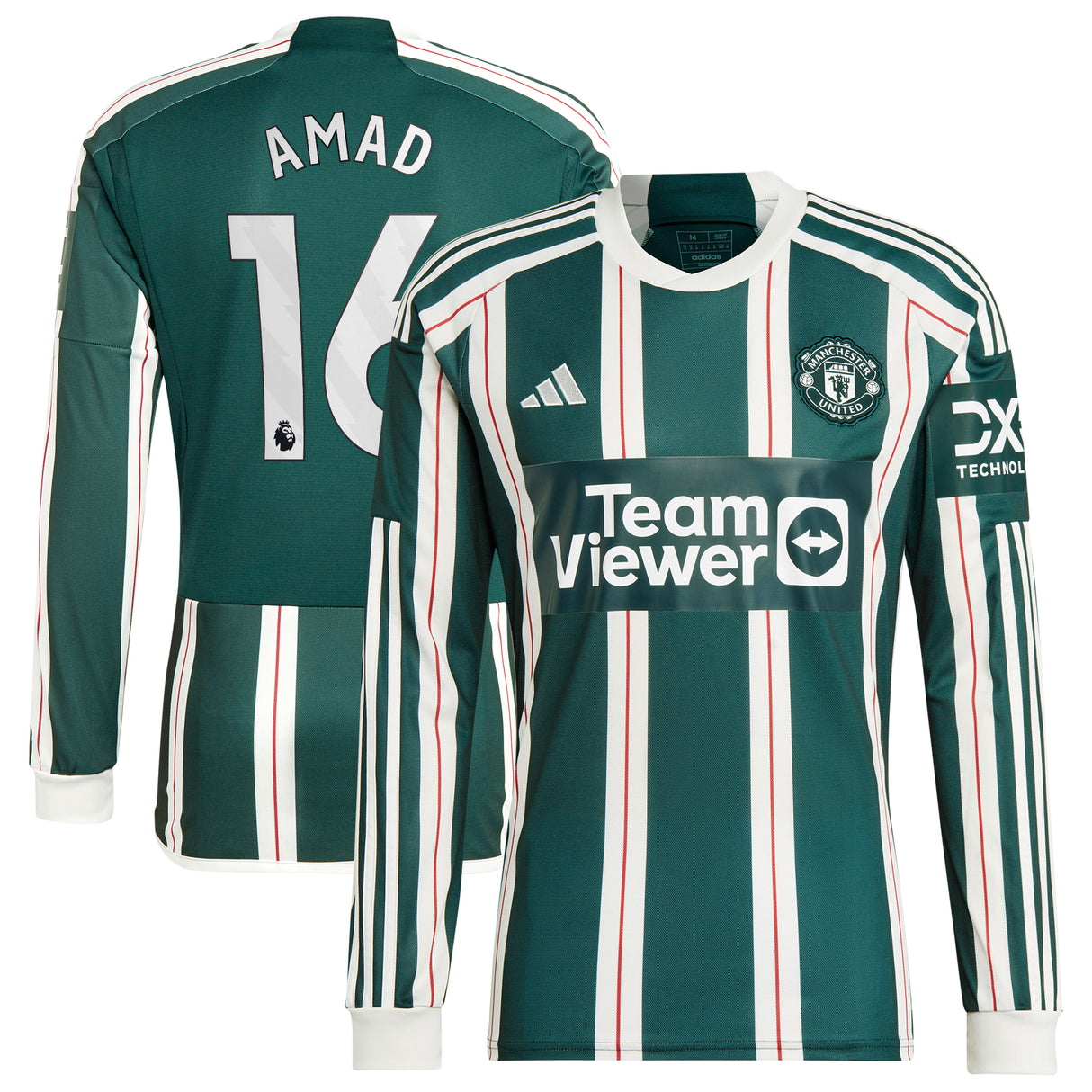 Manchester United EPL adidas Auswärtstrikot 2023-24 – Langarm – mit Amad 16-Aufdruck