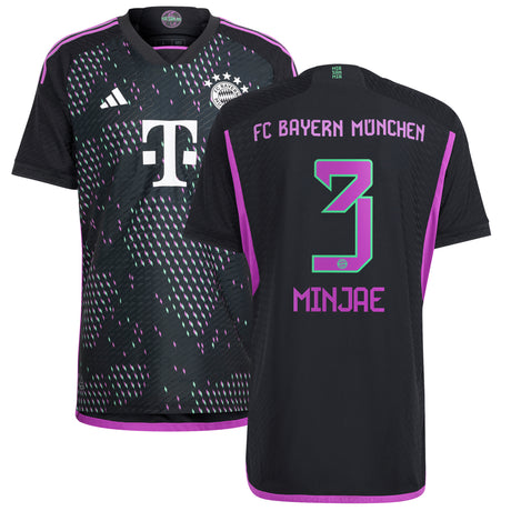 FC Bayern adidas Away Authentic Shirt 2023-24 - With Minjae 3 Printing - Kit Captain