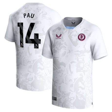 Aston Villa Away Shirt 2023-24 - Kids with Pau 14 printing - Kit Captain